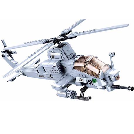 Model bricks - hélicoptère d'attaque Gris 2 - vertbaudet enfant 