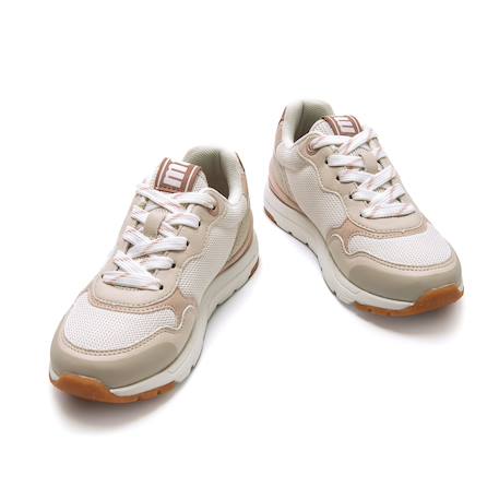 Sneakers filles textile lacets Beige clair+Pink 4 - vertbaudet enfant 