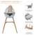 Chaise Haute Kinderkraft FINI 2 2 en 1 avec Plateau Réglable, Harnais 5 Points, Repose-Pieds et Assise en Éco-Cuir Beige+Bleu+Gris+Vert 16 - vertbaudet enfant 
