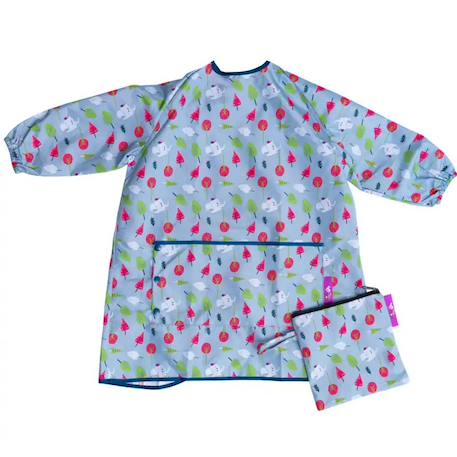 Bavoir tablier manches longues nomade évolutif Bleu+Gris+Vert+Violet 4 - vertbaudet enfant 