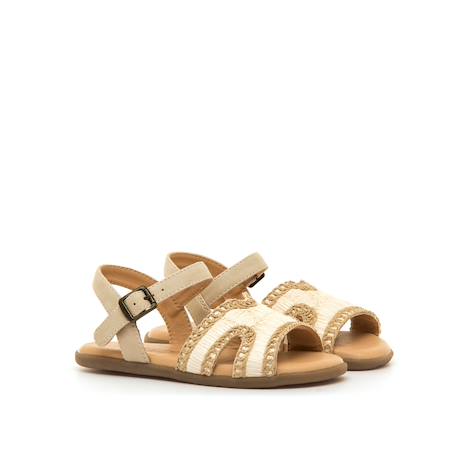 Sandales filles synthétique boucle barefoot Beige 4 - vertbaudet enfant 
