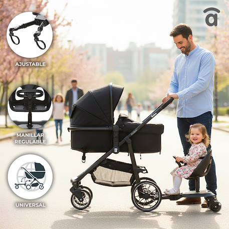Trottinette 2 en 1 universelle pour poussette Go Seat Noir 3 - vertbaudet enfant 