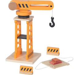 Jouet-Grue pivotante en bois