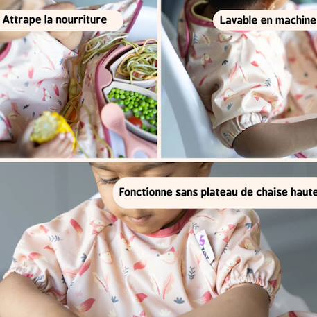 Bavoir manches courtes nomade taille unique foxes Multi-coloured 3 - vertbaudet enfant 