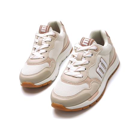 Sneakers filles textile lacets Beige clair+Pink 2 - vertbaudet enfant 