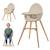 Chaise Haute Kinderkraft FINI 2 2 en 1 avec Plateau Réglable, Harnais 5 Points, Repose-Pieds et Assise en Éco-Cuir Beige+Bleu+Gris+Vert 2 - vertbaudet enfant 