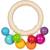 Hochet anneau en bois avec perles arc-en-ciel Beige 2 - vertbaudet enfant 