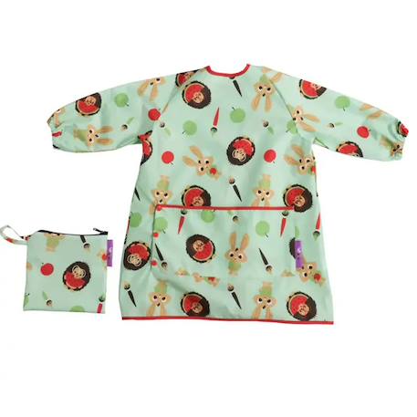 Bavoir tablier manches longues nomade évolutif Bleu+Gris+Vert+Violet 6 - vertbaudet enfant 