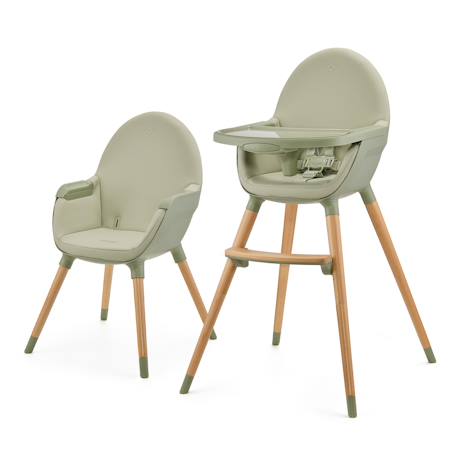 Chaise Haute Kinderkraft FINI 2 2 en 1 avec Plateau Réglable, Harnais 5 Points, Repose-Pieds et Assise en Éco-Cuir Beige+Bleu+Gris+Vert 19 - vertbaudet enfant 
