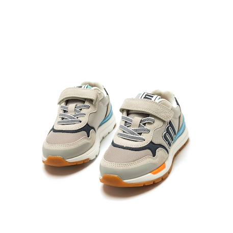 Sneakers garçon textile lacets- fermeture adhésive Bleu – bleu clair+Blue+Grey+Gris-jaune 13 - vertbaudet enfant 