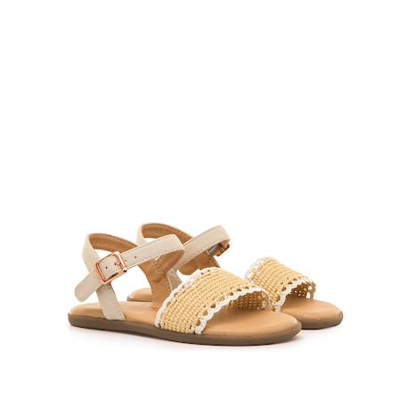 Sandales filles synthétique boucle barefoot Beige 4 - vertbaudet enfant 