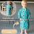 Bavoir tablier manches longues nomade évolutif Bleu+Gris+Vert+Violet 2 - vertbaudet enfant 