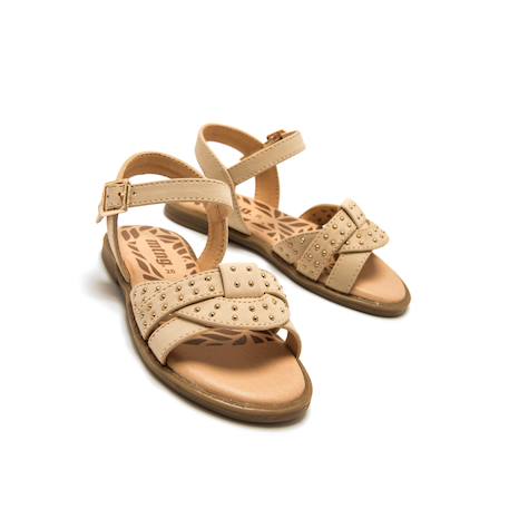 Sandales filles synthétique boucle Beige 2 - vertbaudet enfant 
