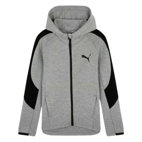 Sweat zippé garçon à capuche Gris 1 - vertbaudet enfant 
