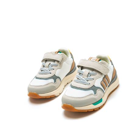 Sneakers garçon textile lacets- fermeture adhésive Bleu – bleu clair+Blue+Grey+Gris-jaune 18 - vertbaudet enfant 