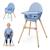 Chaise Haute Kinderkraft FINI 2 2 en 1 avec Plateau Réglable, Harnais 5 Points, Repose-Pieds et Assise en Éco-Cuir Beige+Bleu+Gris+Vert 8 - vertbaudet enfant 