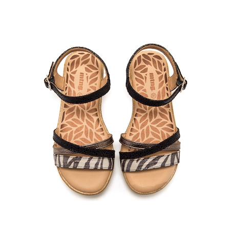 Sandales filles synthétique boucle Black+Brown 2 - vertbaudet enfant 