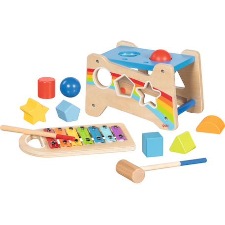 Banc à marteler et encastrer avec xylophone Beige 2 - vertbaudet enfant 