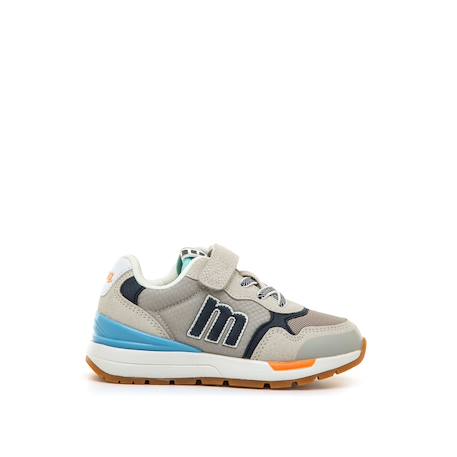 Sneakers bébé synthétique lacets- fermeture adhésive Bleu – bleu clair+Grey+Gris-jaune 6 - vertbaudet enfant 