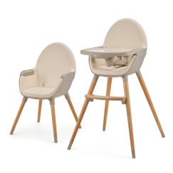 Puériculture-Chaise haute, réhausseur-Chaise Haute Kinderkraft FINI 2 2 en 1 avec Plateau Réglable, Harnais 5 Points, Repose-Pieds et Assise en Éco-Cuir