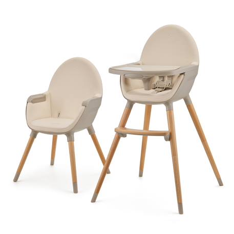 Chaise Haute Kinderkraft FINI 2 2 en 1 avec Plateau Réglable, Harnais 5 Points, Repose-Pieds et Assise en Éco-Cuir Beige+Bleu+Gris+Vert 1 - vertbaudet enfant 
