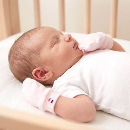 Moufles naissance en coton gants bébé anti griffures Beige+Blanc+Bleu+Écru+Rose+Vert 23 - vertbaudet enfant 