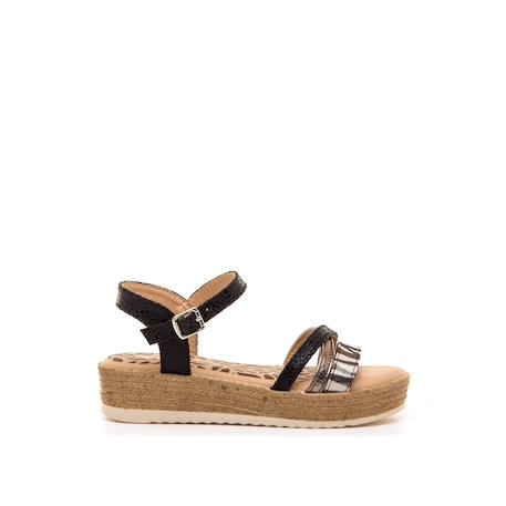 Sandales filles synthétique boucle Black+Brown 1 - vertbaudet enfant 