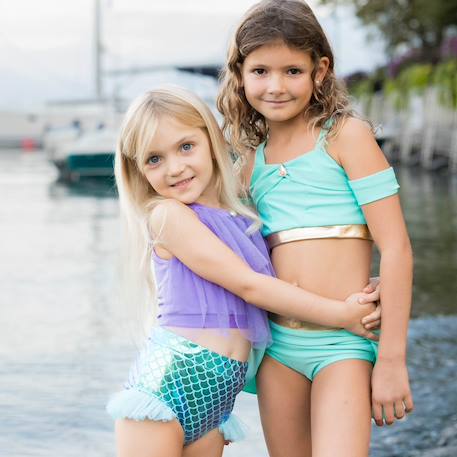 Maillot de bain 2 pièces fille sirène uv upf 50+ Violet 6 - vertbaudet enfant 