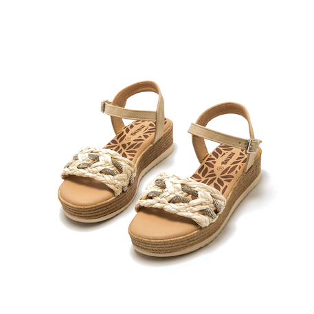 Sandales filles synthétique boucle Beige 4 - vertbaudet enfant 