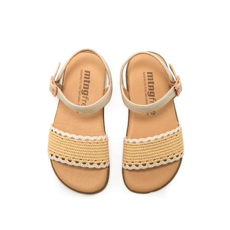 Sandales filles synthétique boucle barefoot Beige 2 - vertbaudet enfant 