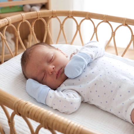 Moufles naissance en coton gants bébé anti griffures Beige+Blanc+Bleu+Écru+Rose+Vert 13 - vertbaudet enfant 