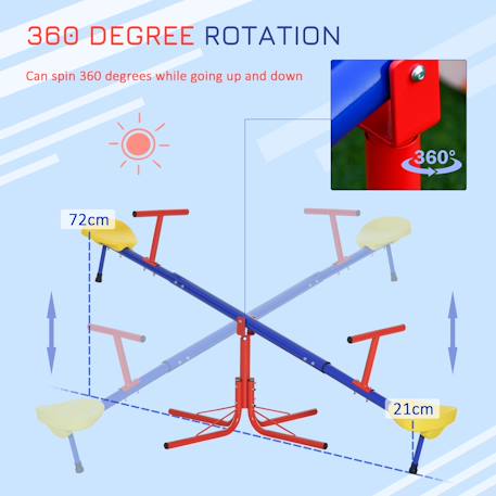 Trébuchet rotatif 360° - balançoire à bascule enfant Multicolore 5 - vertbaudet enfant 