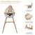 Chaise Haute Kinderkraft FINI 2 2 en 1 avec Plateau Réglable, Harnais 5 Points, Repose-Pieds et Assise en Éco-Cuir Beige+Bleu+Gris+Vert 4 - vertbaudet enfant 