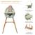 Chaise Haute Kinderkraft FINI 2 2 en 1 avec Plateau Réglable, Harnais 5 Points, Repose-Pieds et Assise en Éco-Cuir Beige+Bleu+Gris+Vert 22 - vertbaudet enfant 