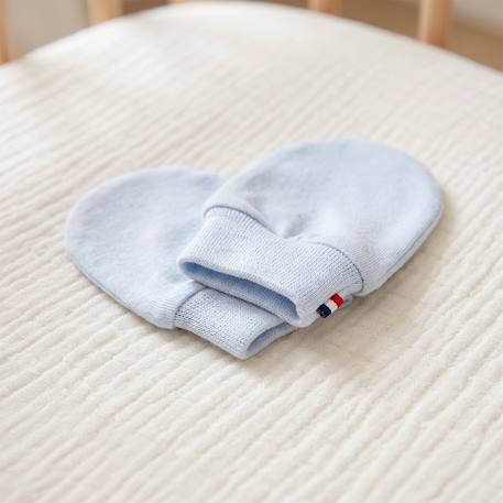 Moufles naissance en coton gants bébé anti griffures Beige+Blanc+Bleu+Écru+Rose+Vert 12 - vertbaudet enfant 