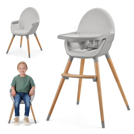 Chaise Haute Kinderkraft FINI 2 2 en 1 avec Plateau Réglable, Harnais 5 Points, Repose-Pieds et Assise en Éco-Cuir Beige+Bleu+Gris+Vert 14 - vertbaudet enfant 