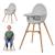 Chaise Haute Kinderkraft FINI 2 2 en 1 avec Plateau Réglable, Harnais 5 Points, Repose-Pieds et Assise en Éco-Cuir Beige+Bleu+Gris+Vert 14 - vertbaudet enfant 