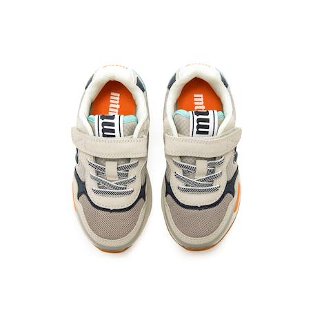 Sneakers bébé synthétique lacets- fermeture adhésive Bleu – bleu clair+Grey+Gris-jaune 9 - vertbaudet enfant 
