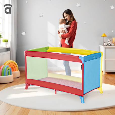 Lit de voyage crète Bleu marine+Gris+Rouge, vert, jaune, bleu 14 - vertbaudet enfant 