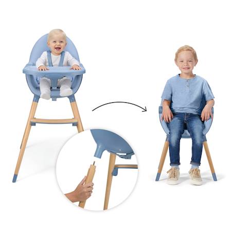 Chaise Haute Kinderkraft FINI 2 2 en 1 avec Plateau Réglable, Harnais 5 Points, Repose-Pieds et Assise en Éco-Cuir Beige+Bleu+Gris+Vert 9 - vertbaudet enfant 