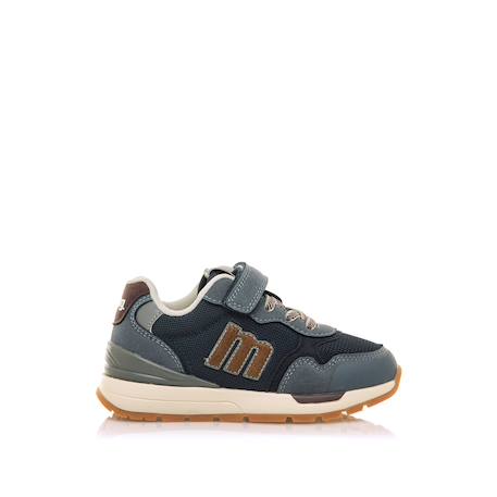 Sneakers garçon textile lacets- fermeture adhésive Bleu – bleu clair+Blue+Grey+Gris-jaune 6 - vertbaudet enfant 