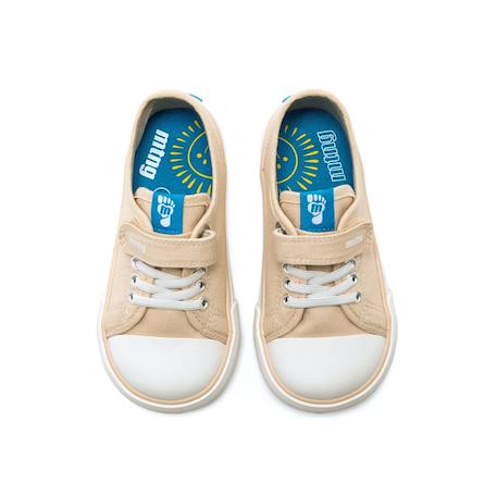Sneakers filles synthétique lacets- fermeture adhésive barefoot Beige 2 - vertbaudet enfant 