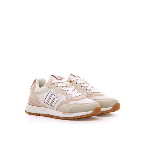 Sneakers filles textile lacets Beige clair+Pink 5 - vertbaudet enfant 
