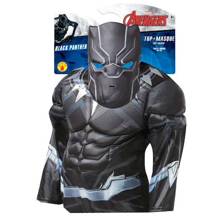 Déguisement black panther avec muscles rembourrés Noir 2 - vertbaudet enfant 