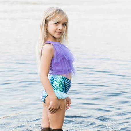 Maillot de bain 2 pièces fille sirène uv upf 50+ Violet 3 - vertbaudet enfant 