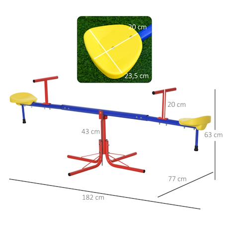 Trébuchet rotatif 360° - balançoire à bascule enfant Multicolore 3 - vertbaudet enfant 