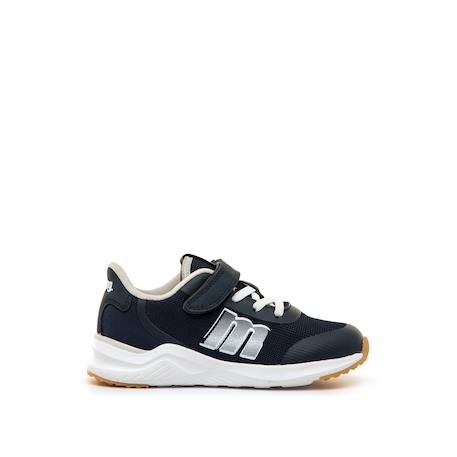 Sneakers garçon textile lacets- fermeture adhésive Blue+Noir-orange 1 - vertbaudet enfant 
