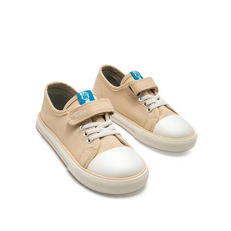 Sneakers filles synthétique lacets- fermeture adhésive barefoot Beige 6 - vertbaudet enfant 