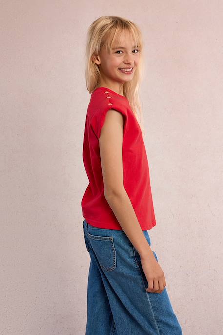 T-shirt à épaulettes Blanc+Navy blue+Rouge 11 - vertbaudet enfant 