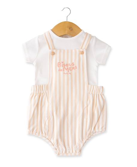 Bébé-Ensemble-Ensemble salopette + haut 100% coton bébé fille